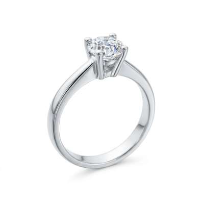 Solitaire ring 4 prongs with IGI certified diamond 1.01 ct G-VS2