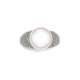 Anello con  perla sferica mm11 diamanti incastonati a pave carati 0.80 G-VS1