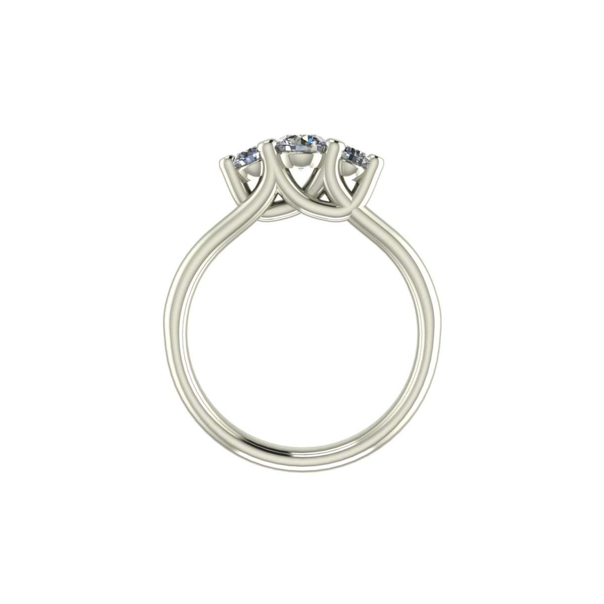 Jewel in white gold ring trilogy three diamonds carats 0,73 D-VVS1