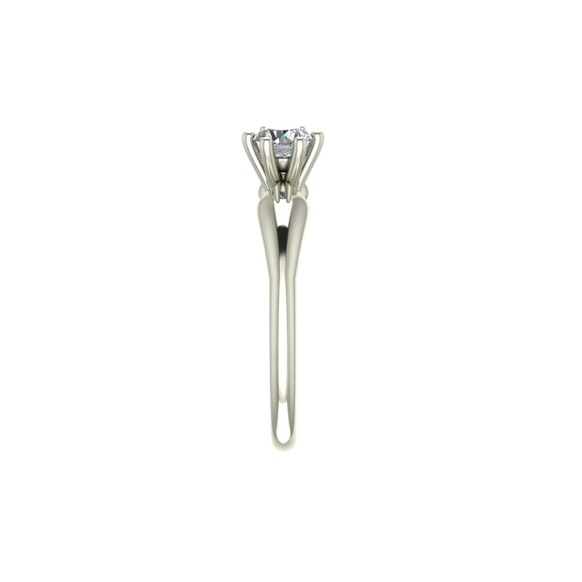 Women's solitaire patterned shank with 6-jaws, certified diamond, already weighted 0.40 E-IF pure
