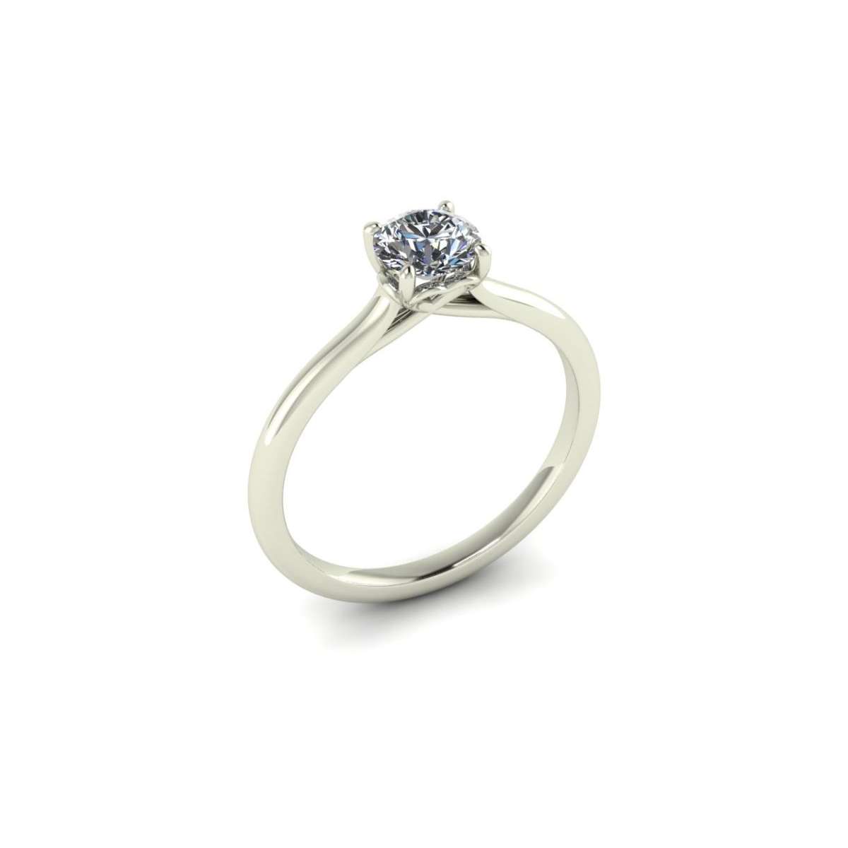 Women's solitaire ring made of white gold with heart-shaped decorations diamond certificate gia carati 0.62 G-IF