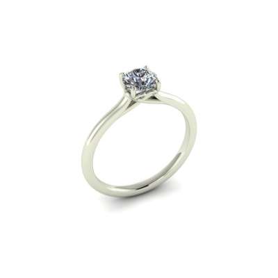 Women's solitaire ring made of white gold with heart-shaped decorations diamond certificate gia carati 0.62 G-IF