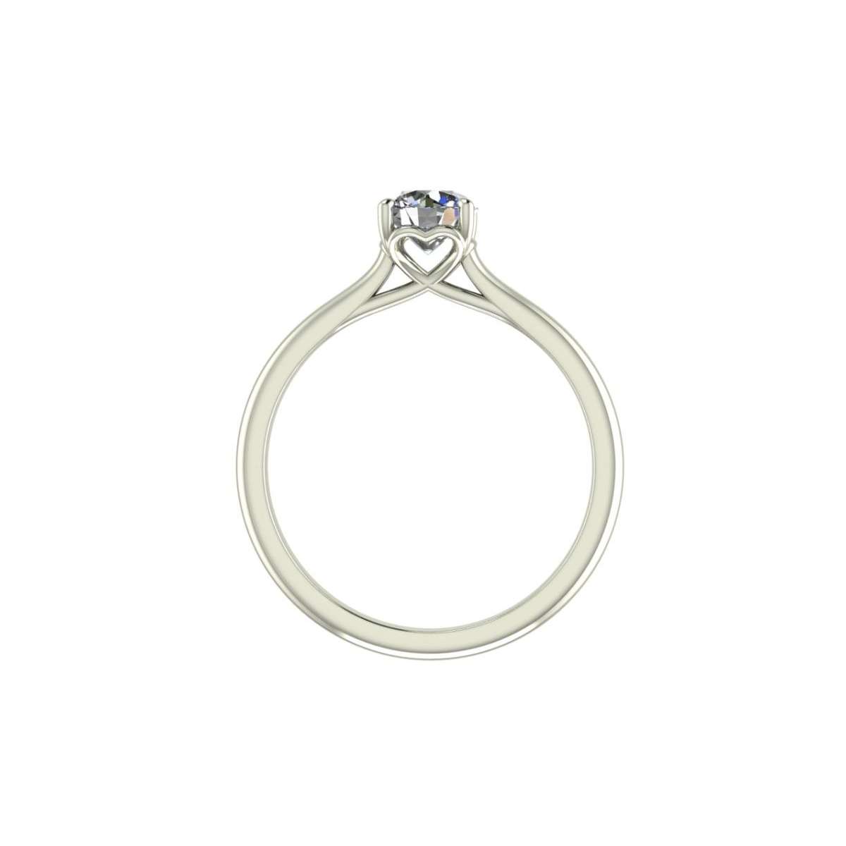 Women's solitaire ring made of white gold with heart-shaped decorations diamond certificate gia carati 0.62 G-IF