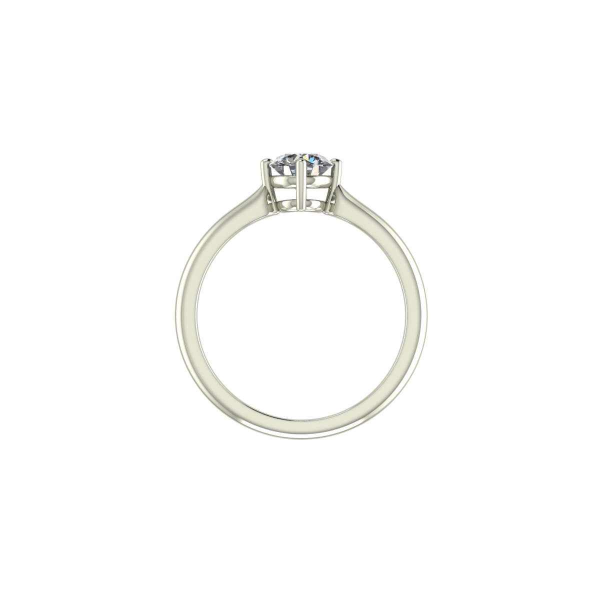 Anello solitario da donna in oro bianco 4 griffe e diamante certificato GIA carati 0.62 g-if