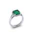 White gold ring emerald 2 cts. 0.12 carats diamonds G-VVS1