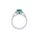 White gold ring emerald 2 cts. 0.12 carats diamonds G-VVS1