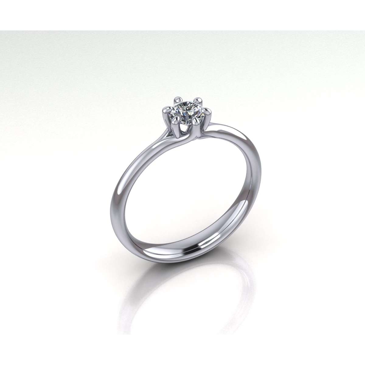 Anello solitario diamante certificato GIA carati 0.32 D-IF