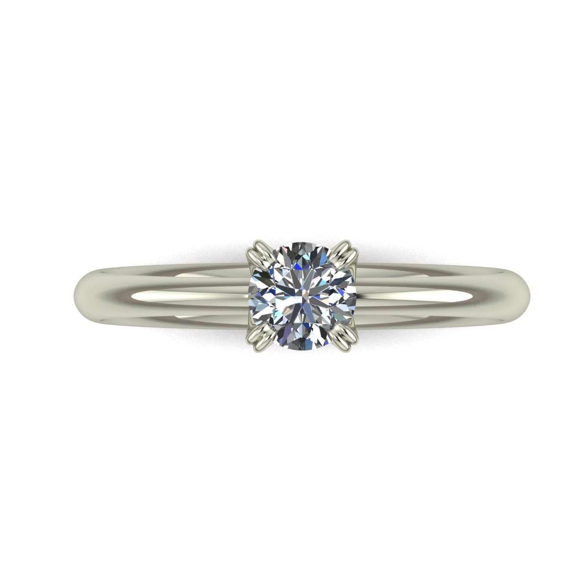 Solitaire ring femininity white gold diamond certificate GIA carat 0.40 G-IF