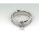 Solitaire ring femininity white gold diamond certificate GIA carat 0.40 G-IF