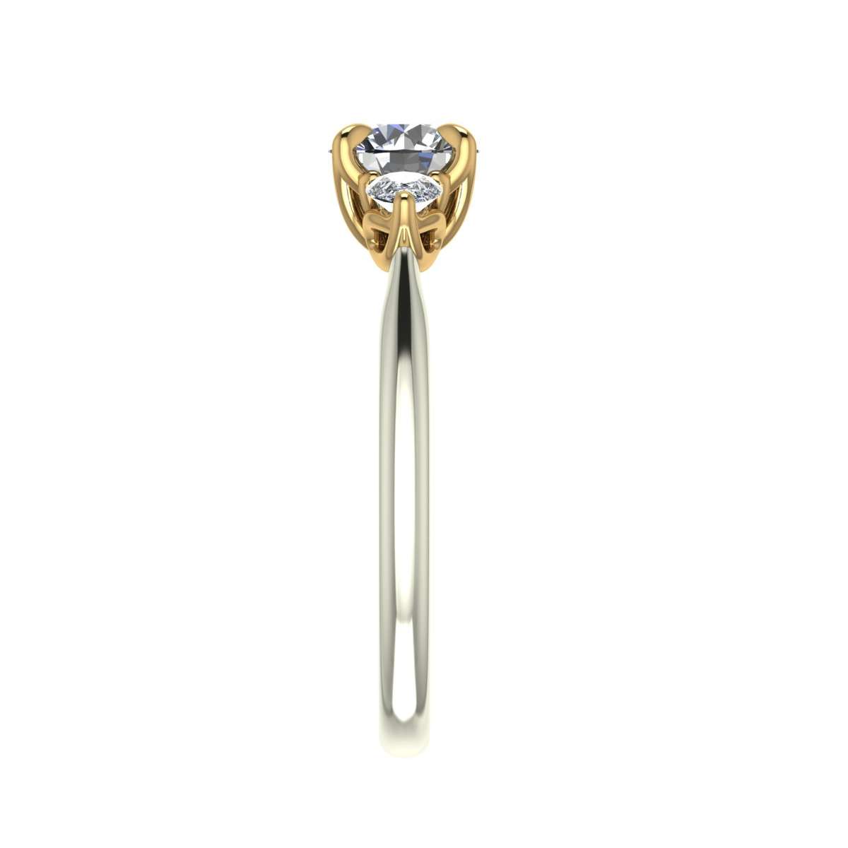 Ring with three GIA-carat 1.07 g-if certified diamonds