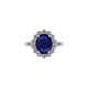 Women's ring in white sapphire blue carats 3.00 and diamonds carats 0.80 g-vs1