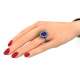 Women's ring in white sapphire blue carats 3.00 and diamonds carats 0.80 g-vs1
