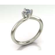 Anello  solitario in oro bianco e diamante certificato GIA ct. 0.38 G-SI2 Anello  solitario in oro bianco e diamante certificato GIA ct. 0.38 G-SI2