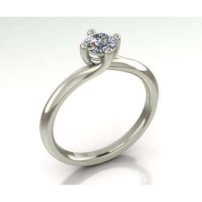 Solitaire ring with GIA certified diamond carats 0.38 g-si2