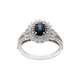 Ring with blue sapphire ct 0.59 and diamonds ct 0.90 g-vs1