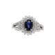 Anello con  zaffiro blu ct 0.59 e diamanti ct 0.90 g-vs1
