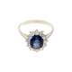 Ring with blue sapphire ct 1.58 and diamonds ct 0.78 g-vs1