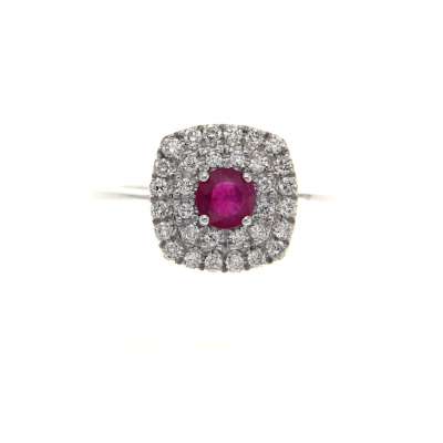 0.52 carat ruby ring 0.50 carat diamonds G-VS1