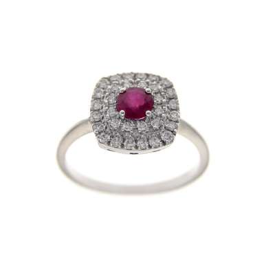0.52 carat ruby ring 0.50 carat diamonds G-VS1