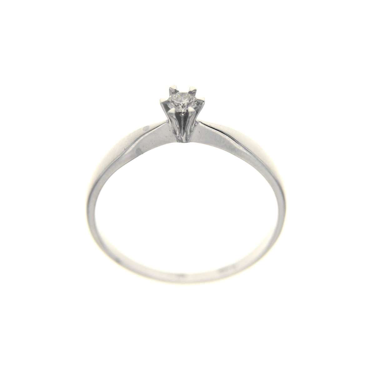 Solitaire 6 claws with diamond ct 0.10 g-vs1