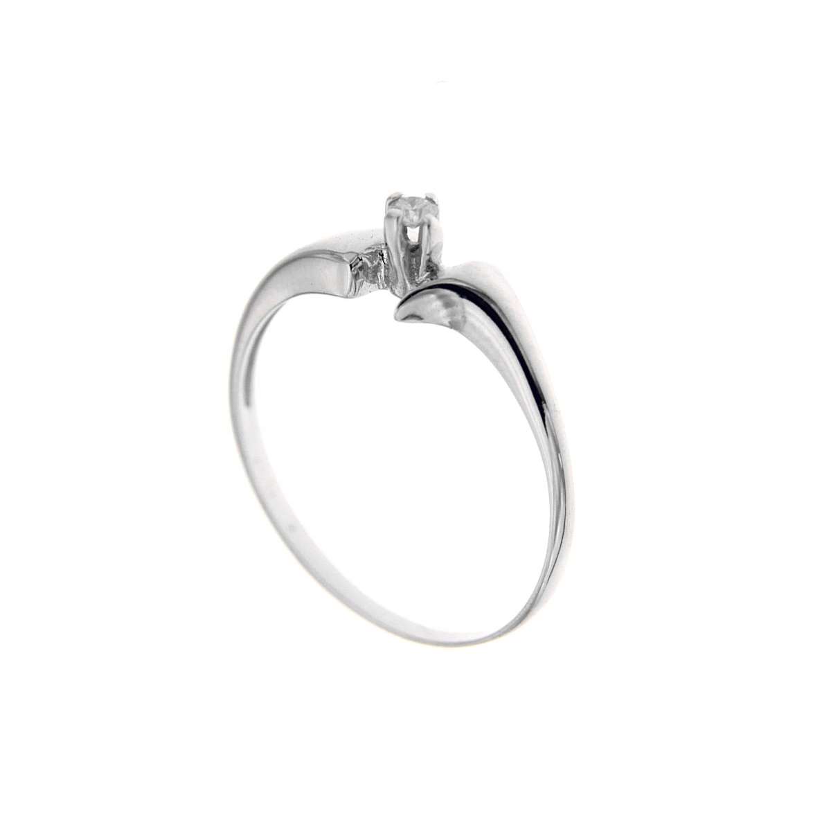 Anello solitario  con diamante taglio brillante ct 0.05g-vs1