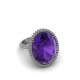 Oval ring for women halo setting purple amethyst 17.00