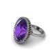 Oval ring for women halo setting purple amethyst 17.00