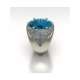 Large white gold band ring azure topaz 9 cts. 1.20 carats diamonds G-VS1 