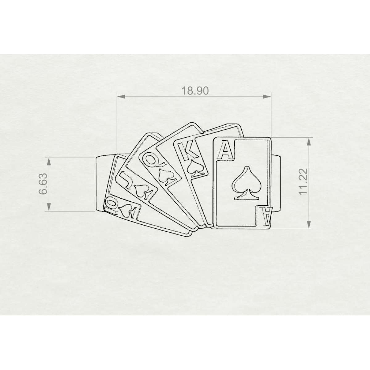 Anello da poker in oro giallo e bianco 