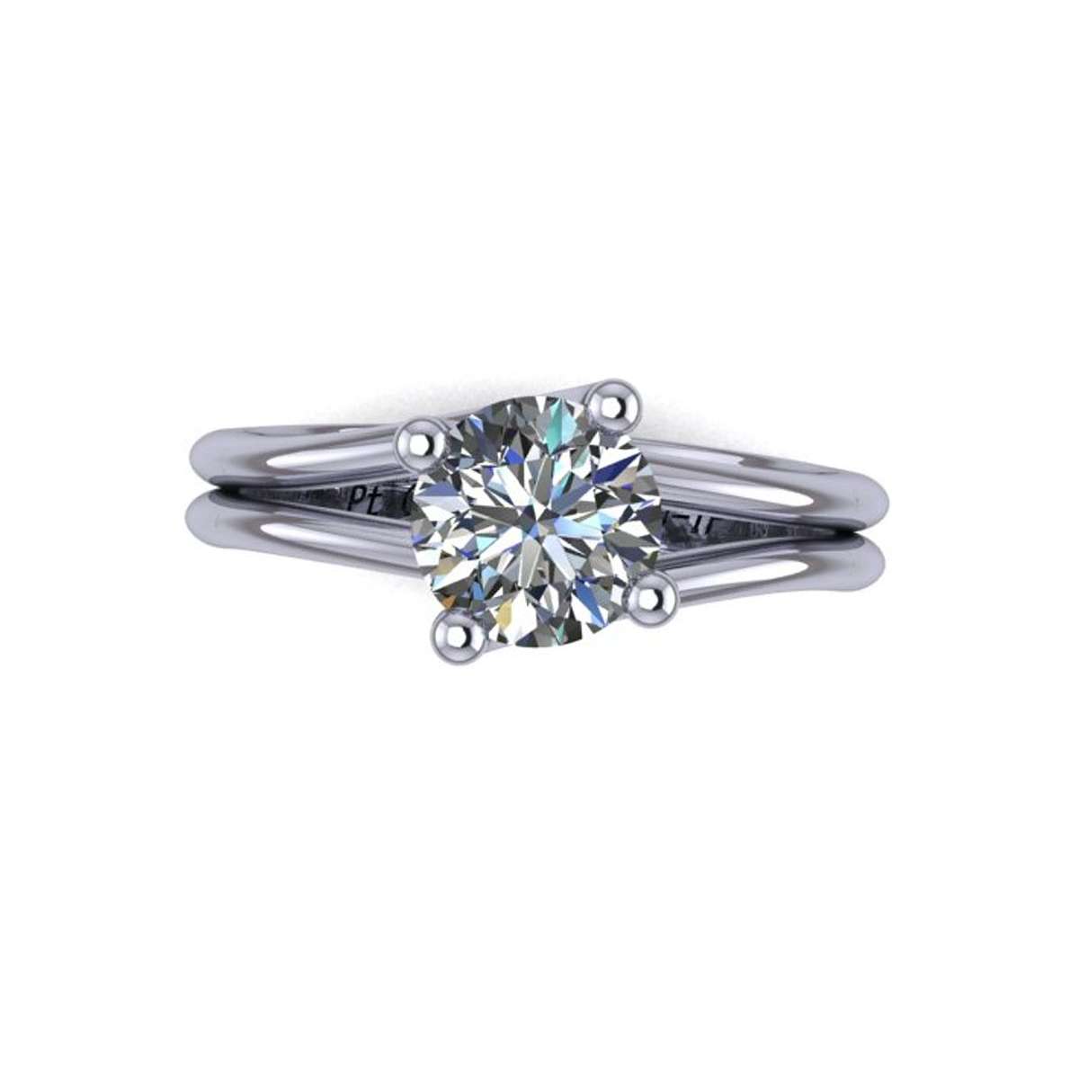 Platinum solitaire ring four claws GIA certified diamond 1.00 carats flawless D-IF