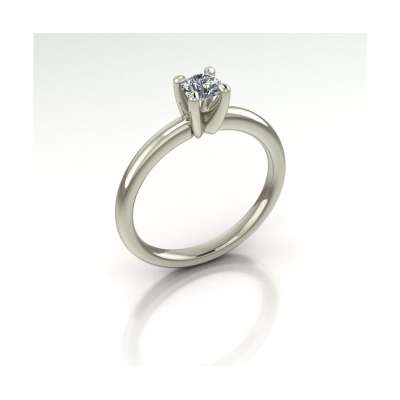 White gold solitaire ring clean and simple style 0.32 carats GIA certified diamond F-VS2