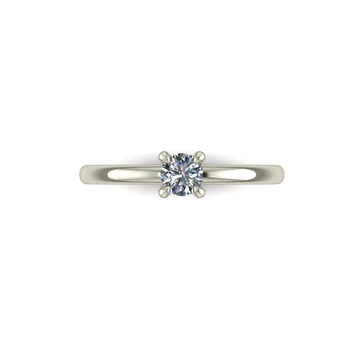White gold solitaire ring clean and simple style 0.32 carats GIA certified diamond F-VS2