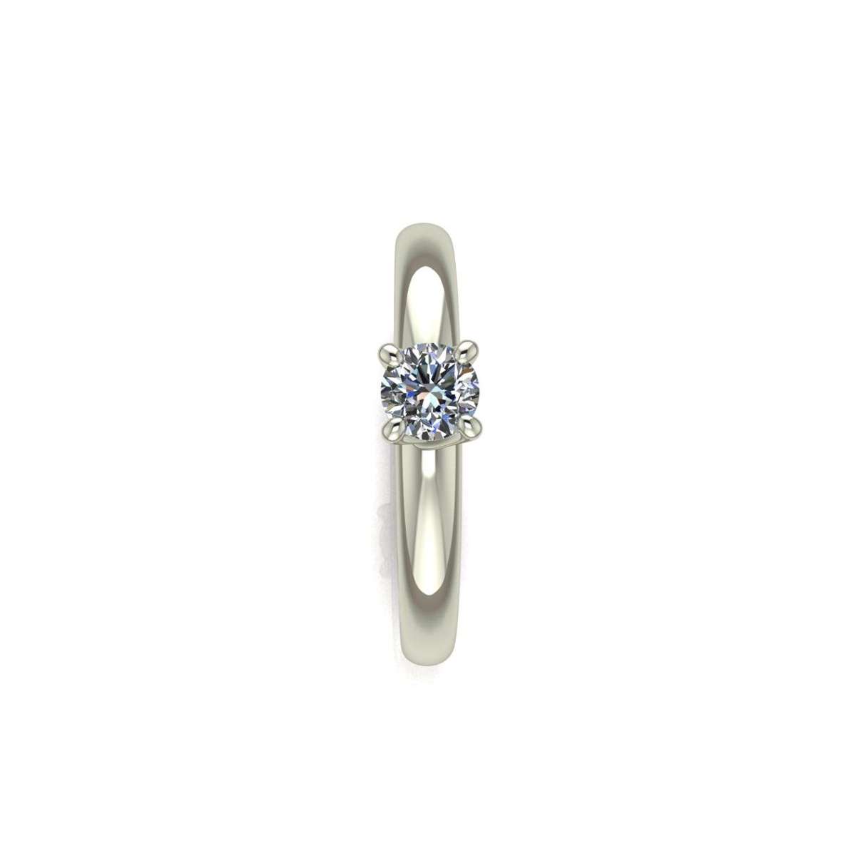 Women's solitaire ring at low prices made of white gold with a GIA carat certificate of 0.30 D-IF