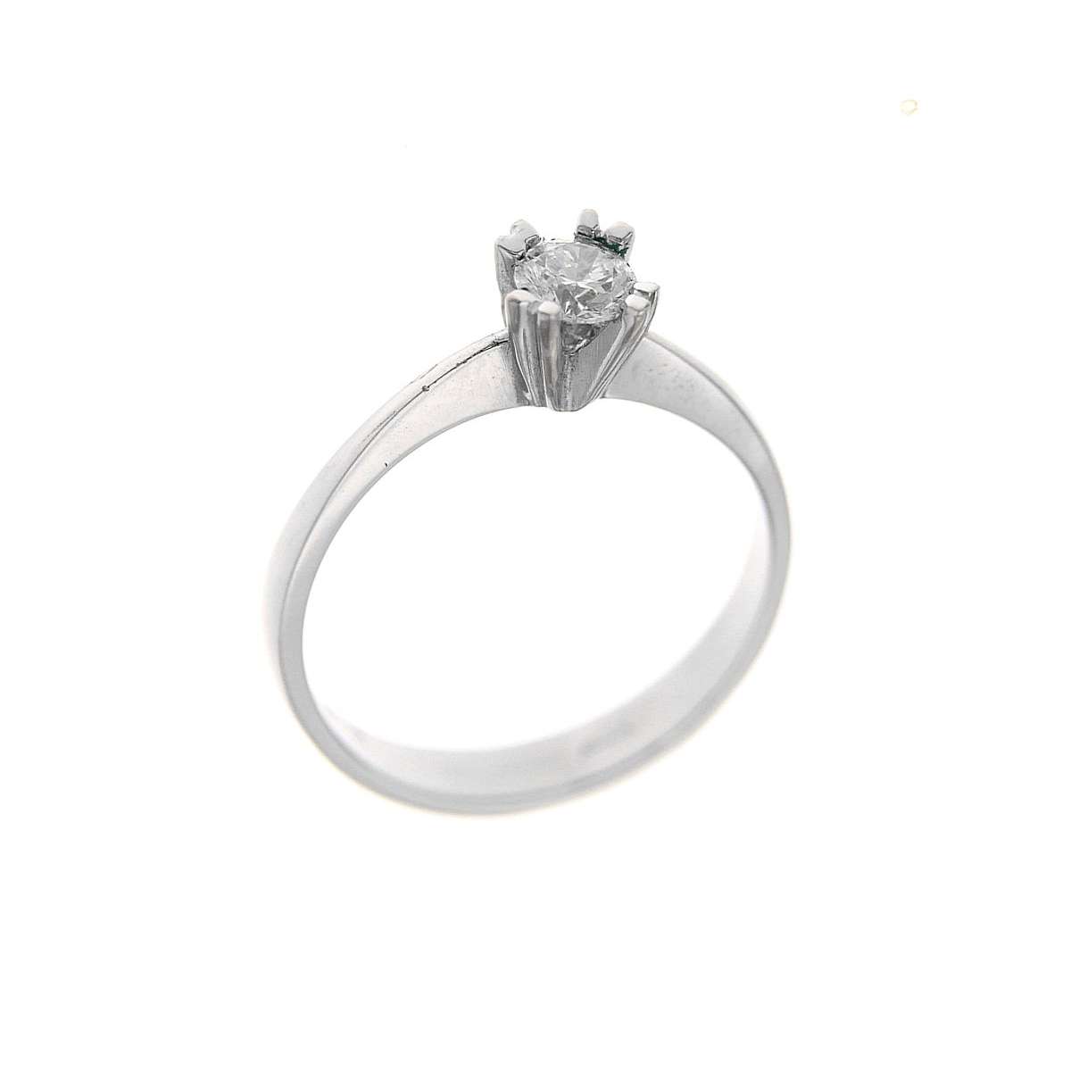 Solitaire Ring white gold 0.30D-VS1 certificate GIA