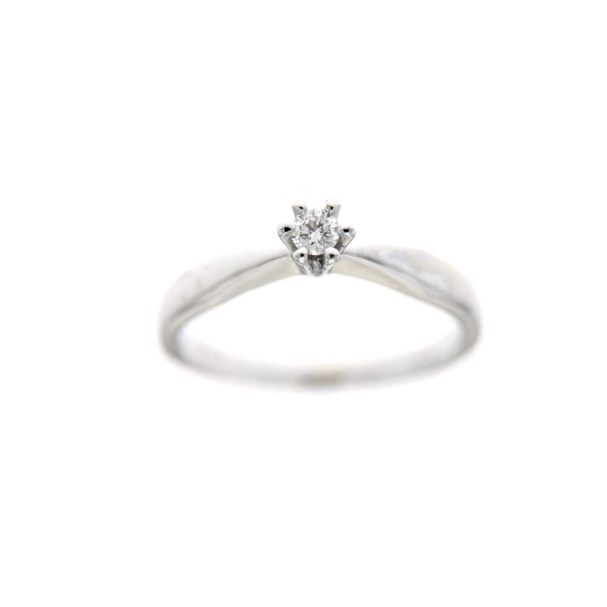 Solitaire Ring white gold 0.08 D-SI certificate HRD Antwerp
