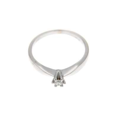 Anello solitario diamante carati 0,08 F-SI1 HRD Antwerp 