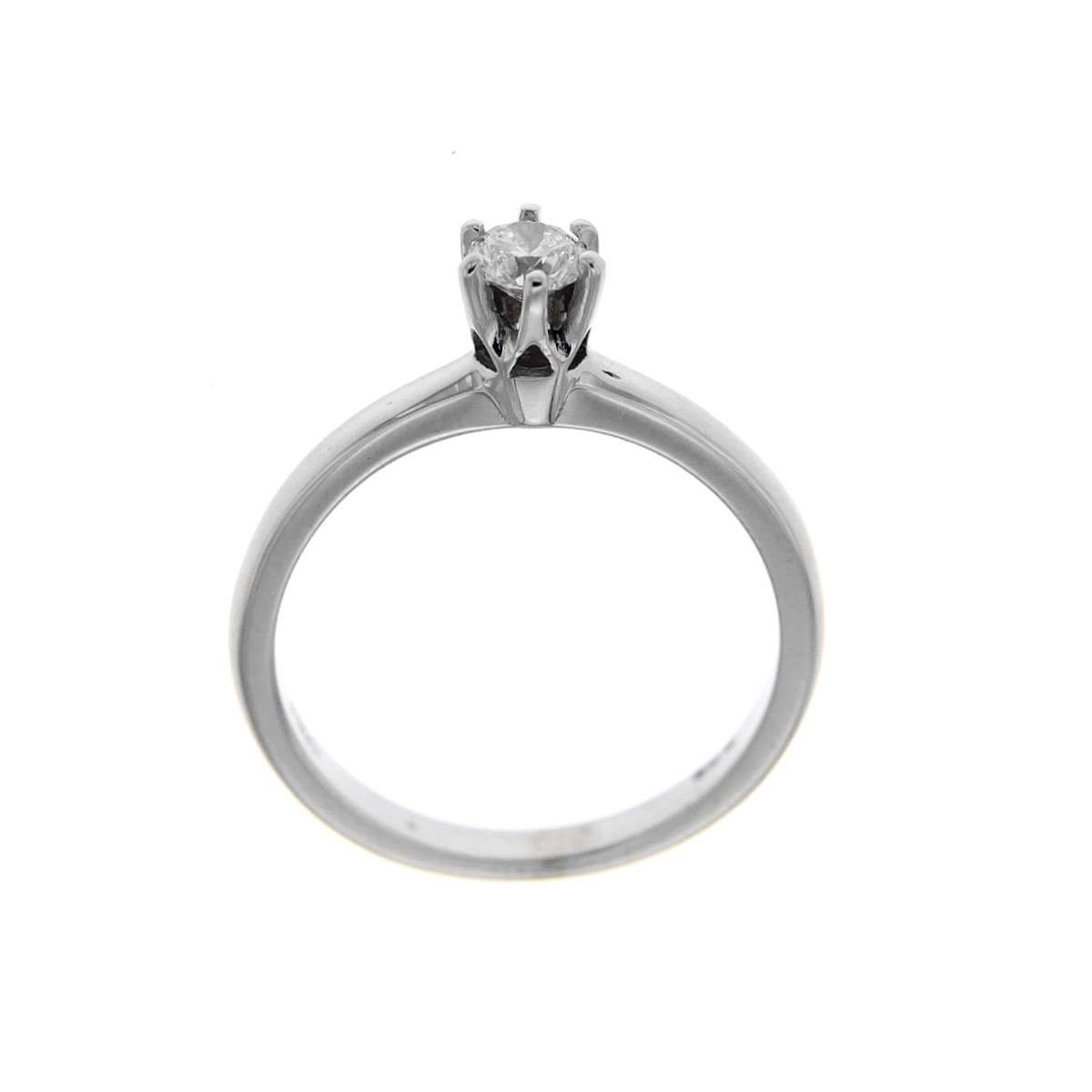 Solitaire Ring white gold 0.25 F-IF certificate IGI Antwerp