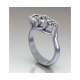 Platinum Trilogy ring 1.5 carats GIA certified diamonds G-IF