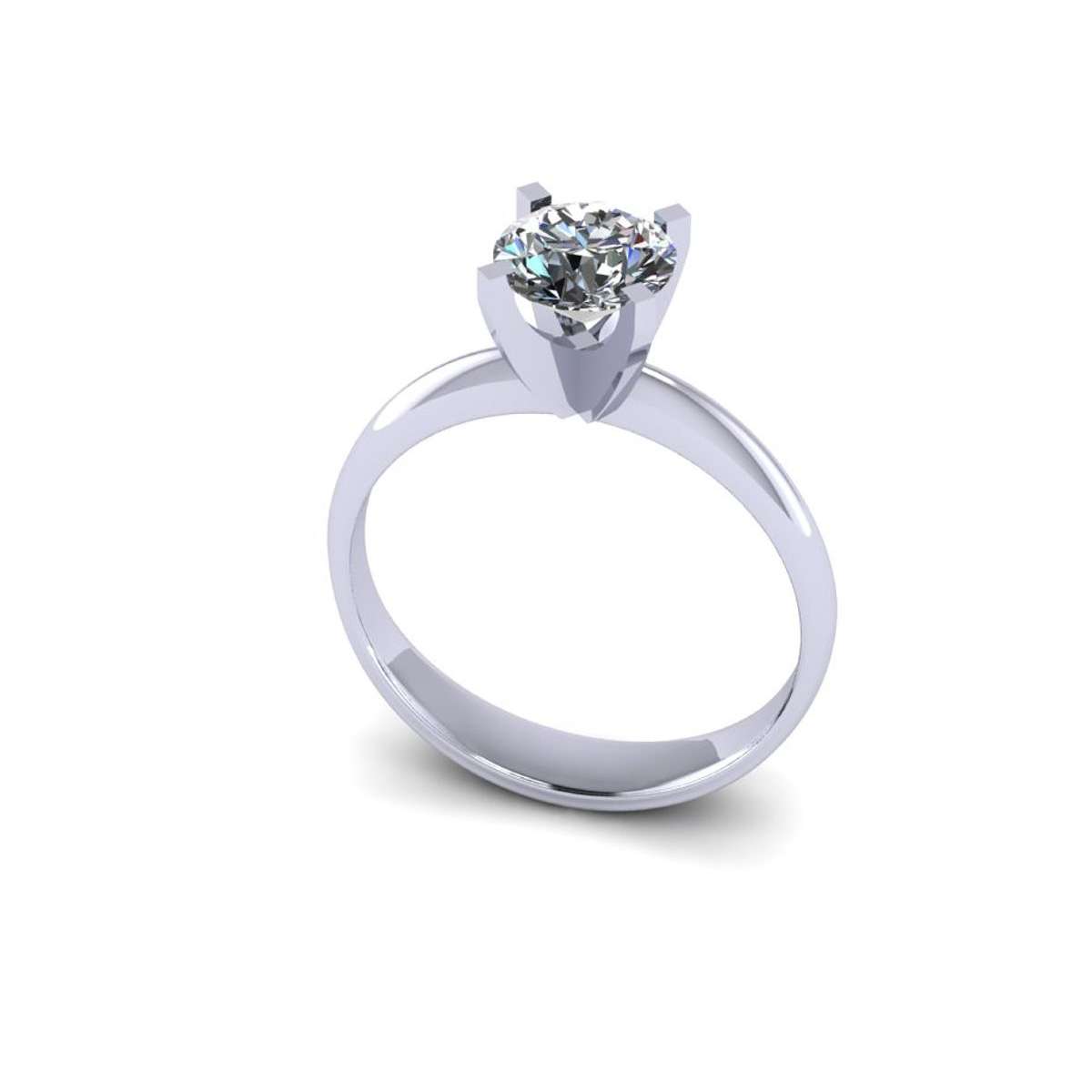 Platinum solitaire ring four square claws GIA certified diamond 1.03 carats G-VVS2