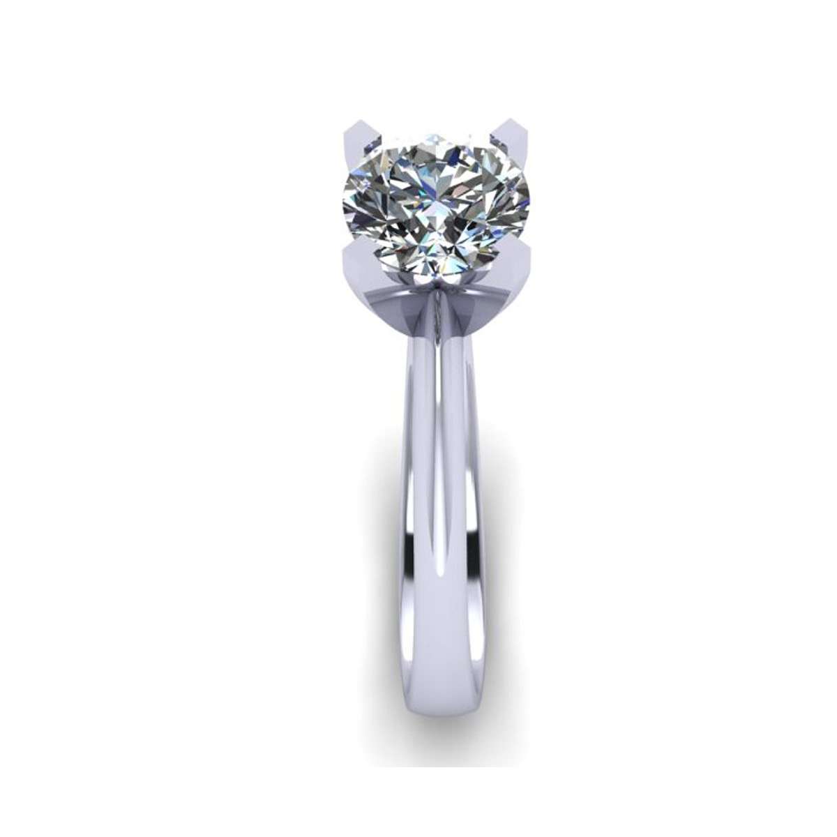 Platinum solitaire ring four square claws GIA certified diamond 1.03 carats G-VVS2