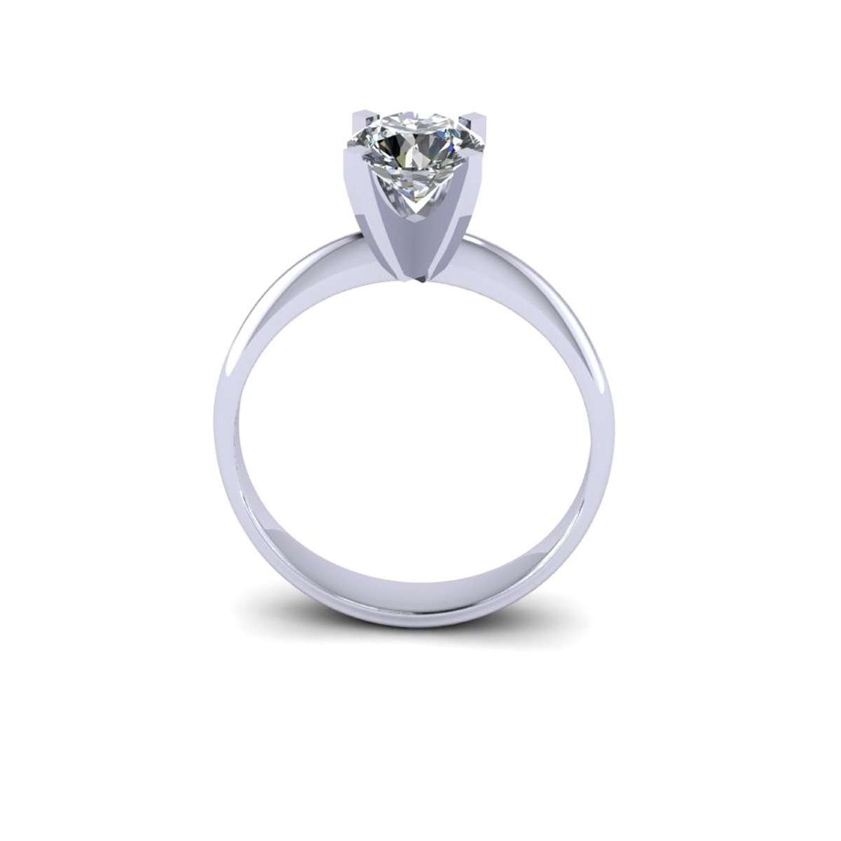 Platinum solitaire ring four square claws GIA certified diamond 1.03 carats G-VVS2