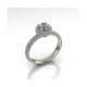 White gold solitaire ring with pave diamonds 0.98 carats GIA certified G-IF