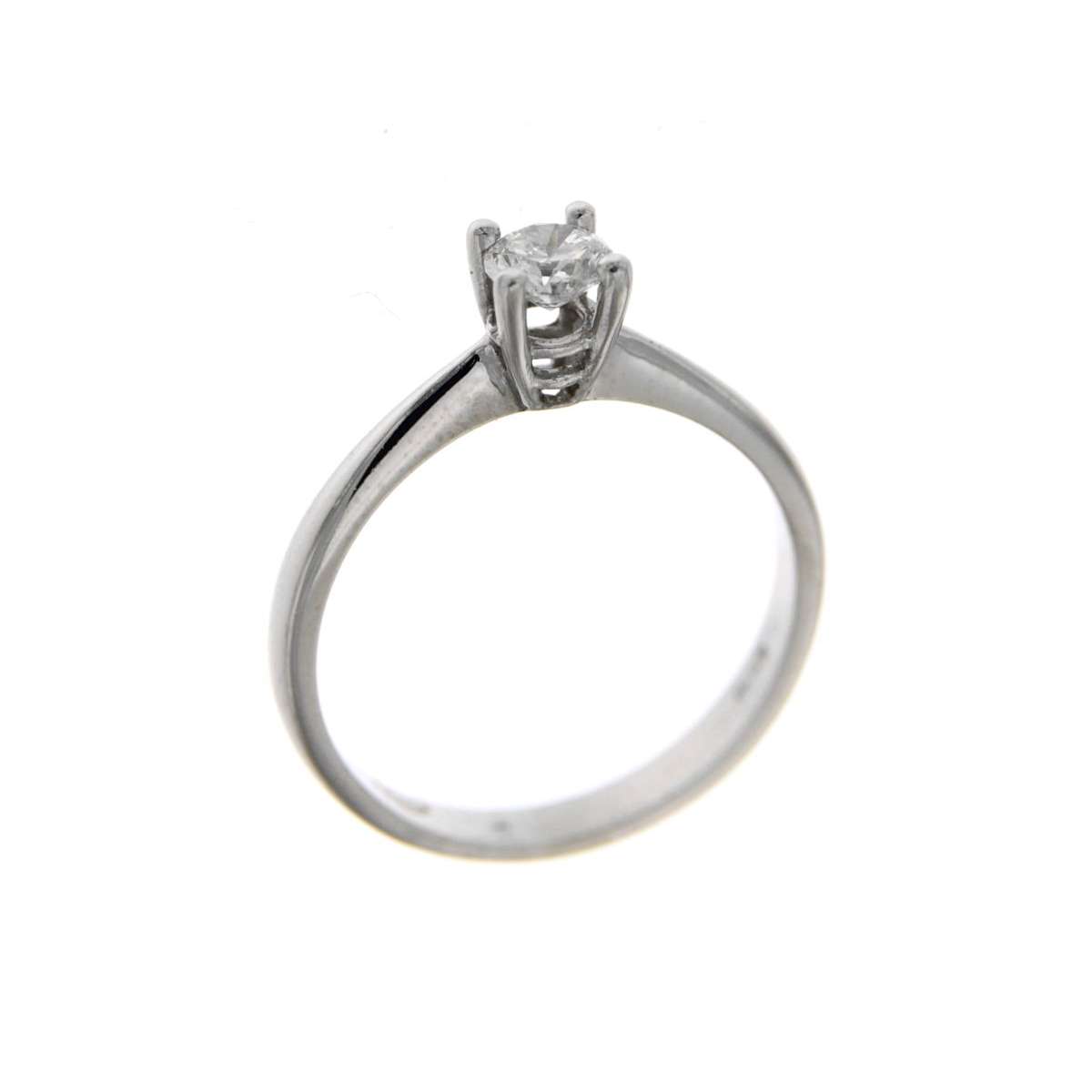 Platinum solitaire ring GIA certified diamond 0.33 carats E-VS