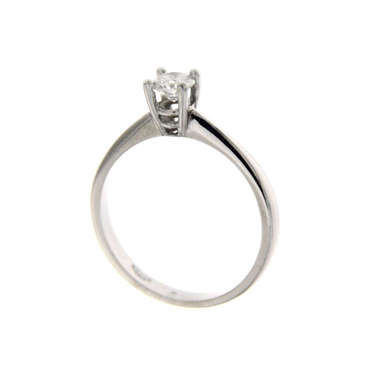 Platinum solitaire ring GIA certified diamond 0.33 carats E-VS