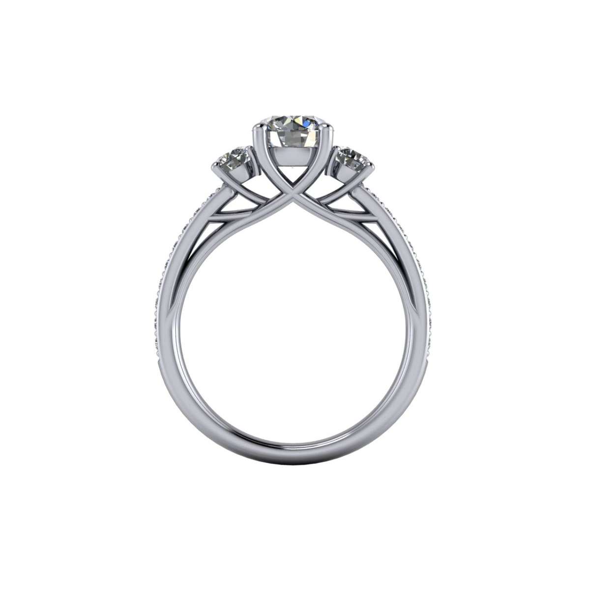 Anello in platino modello trilogy diamanti certificati GIA carati 1.50 G-IF