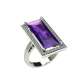 Ring with purple amethyst 6.48 cts. diamonds frame 0.40 carats G-VS1