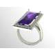 Ring with purple amethyst 6.48 cts. diamonds frame 0.40 carats G-VS1