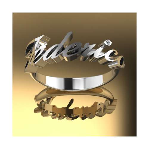 Silver name ring