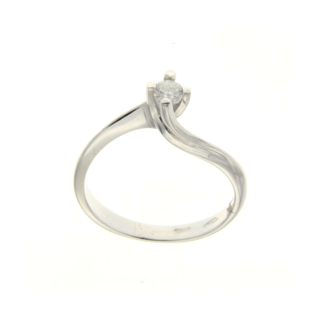 Anello solitario Valentino oro bianco diamante carati 0,18 G-VS1