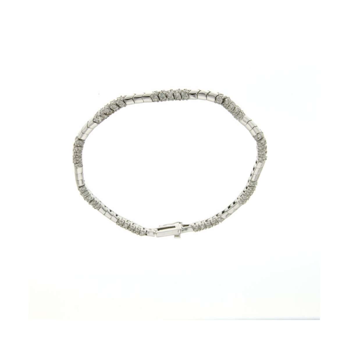 Semi-rigid bracelet 1.80 carats diamonds G-VS1